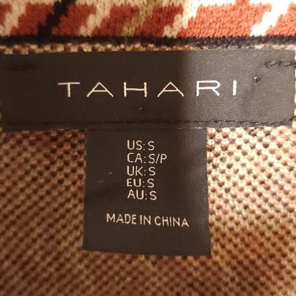 Tahari Womens Tan Green Orange Soft Open Front Sweater Blazer Small - Picture 3 of 5